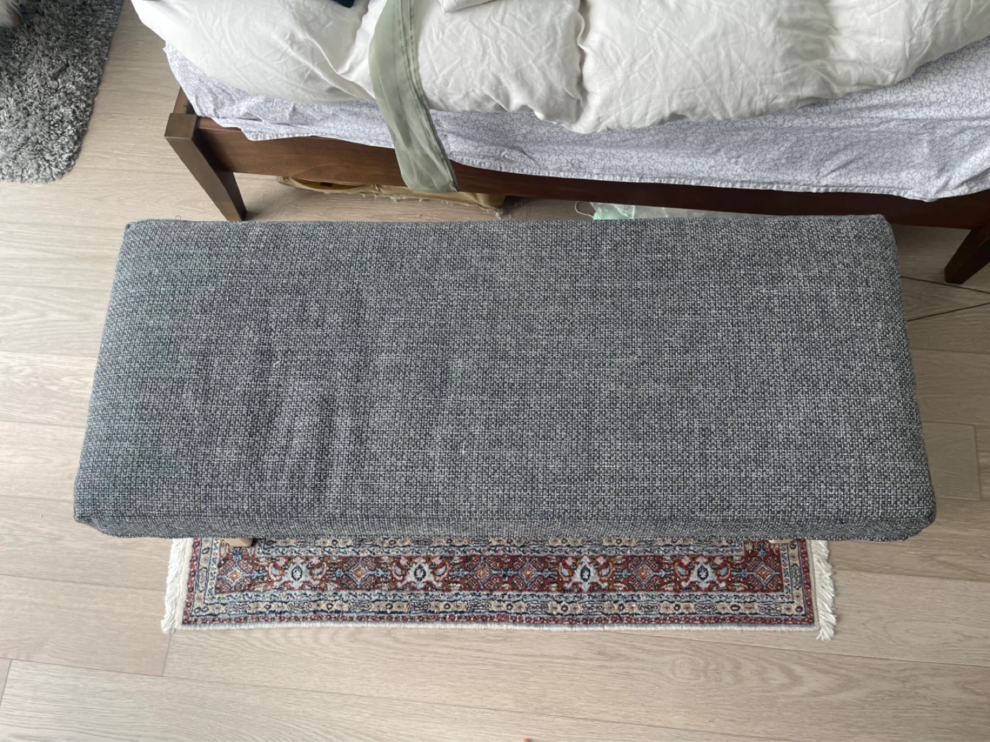 Gray Upholstered Bench - photo 2