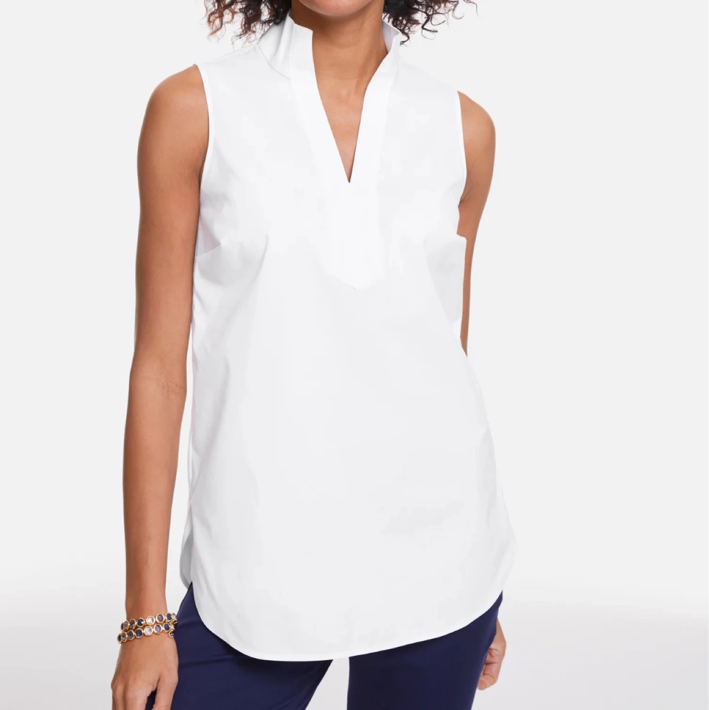 Soya Concept White Sleeveless Blouse - Size M