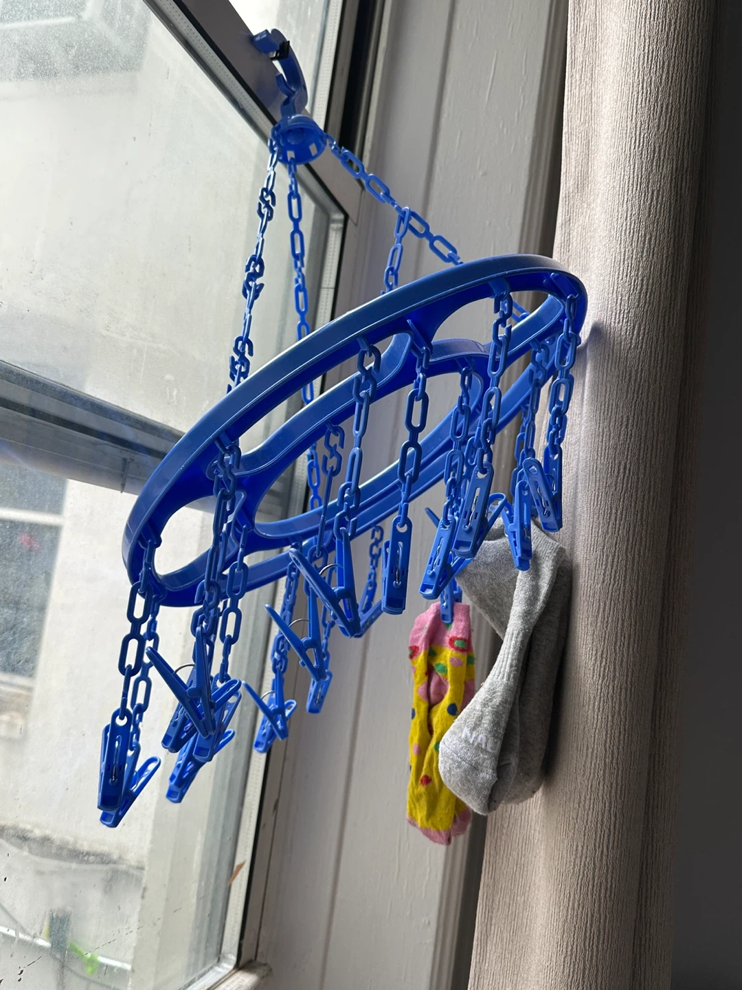 Blue Plastic Laundry Drying Hanger with Clips - photo 2