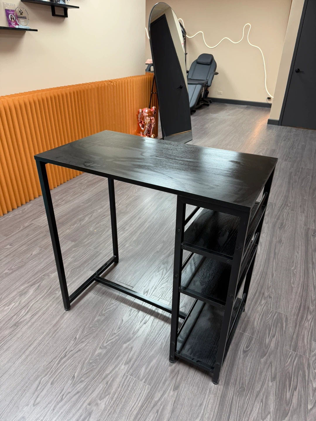 Black Desk with Shelving