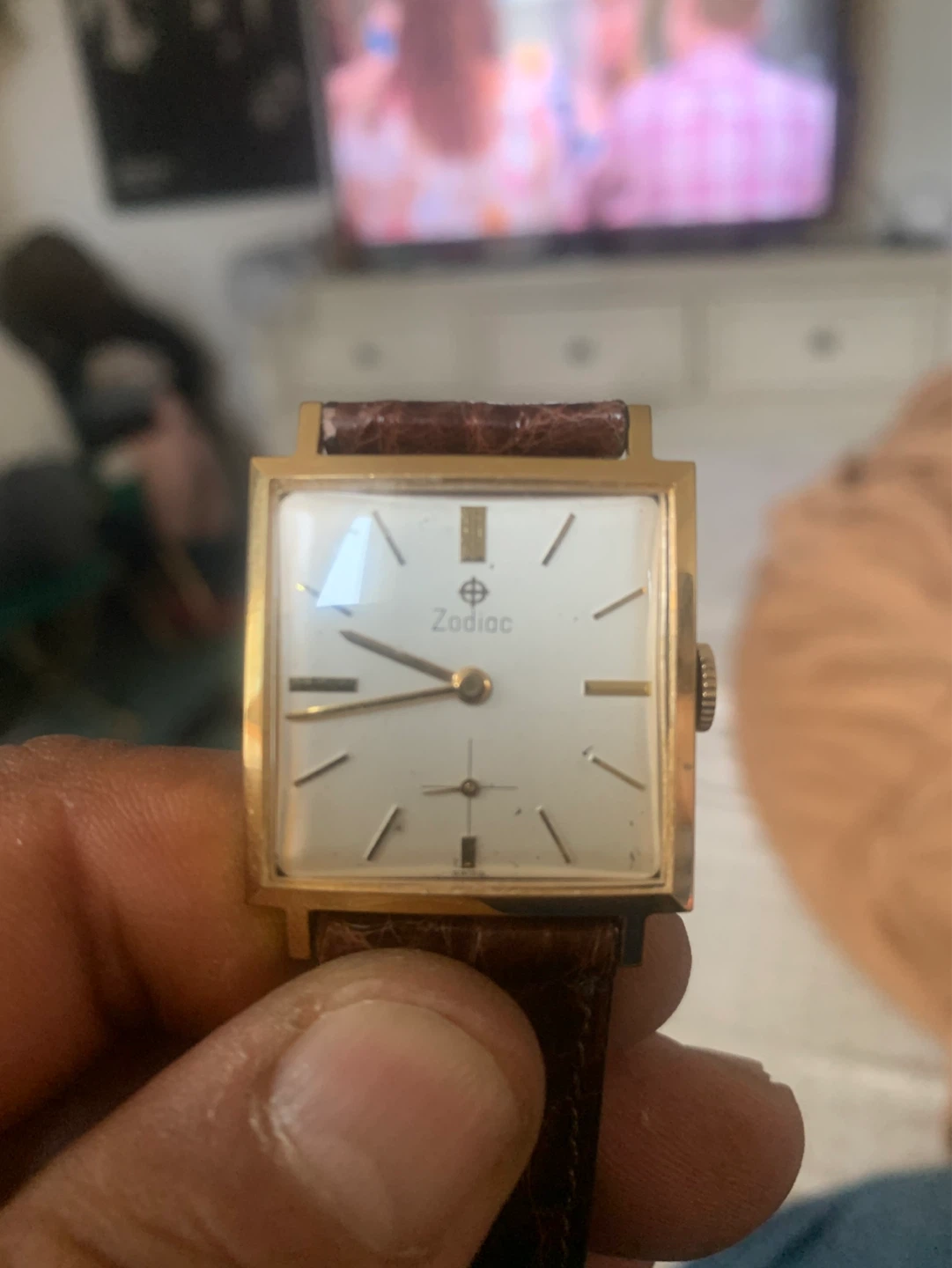 Zodiac Vintage Square Watch - Gold Tone Stainless Steel Case