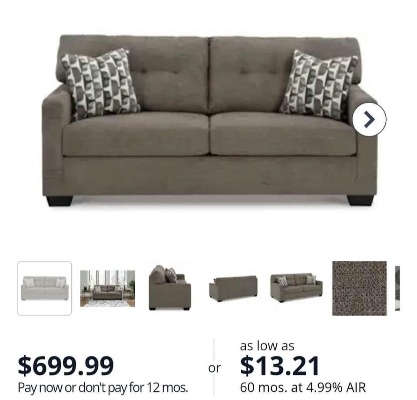 Brown Fabric Sofa - photo 3
