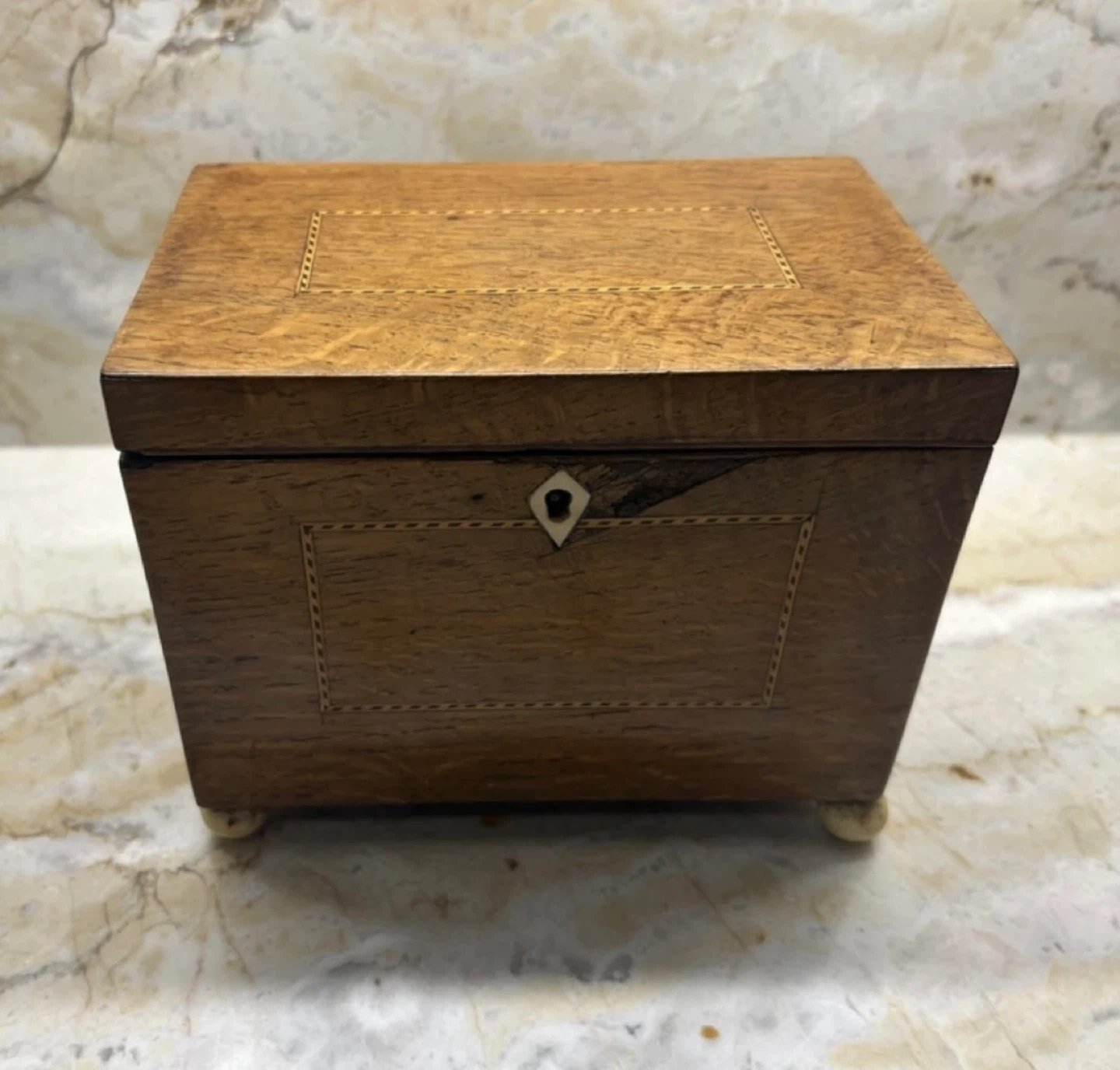 Late 18th c. English Adam Style Yew wood Tea Caddy