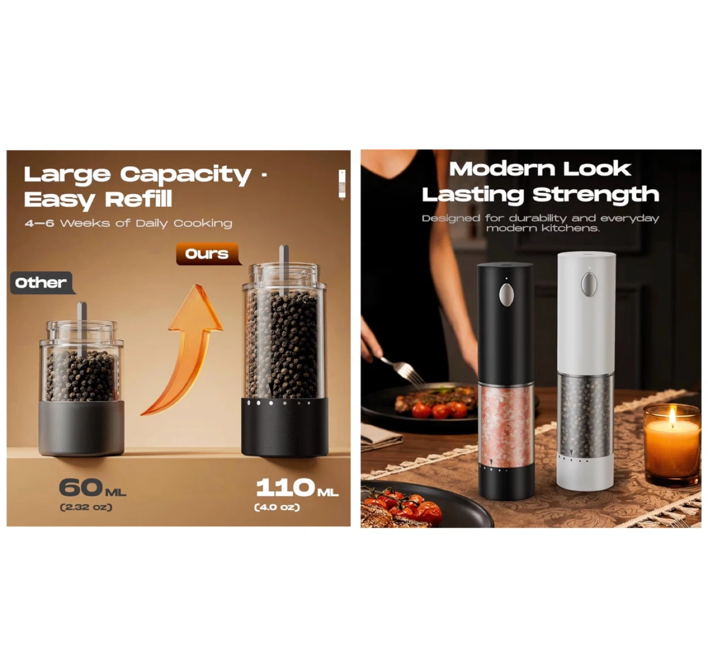 Brand new Electric Salt and Pepper Grinder Set - photo 4