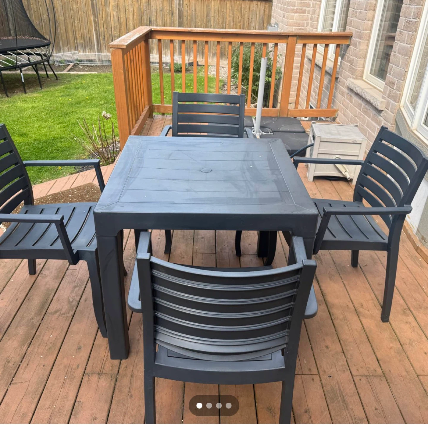 Plastic Patio Table and Chairs Set - photo 2