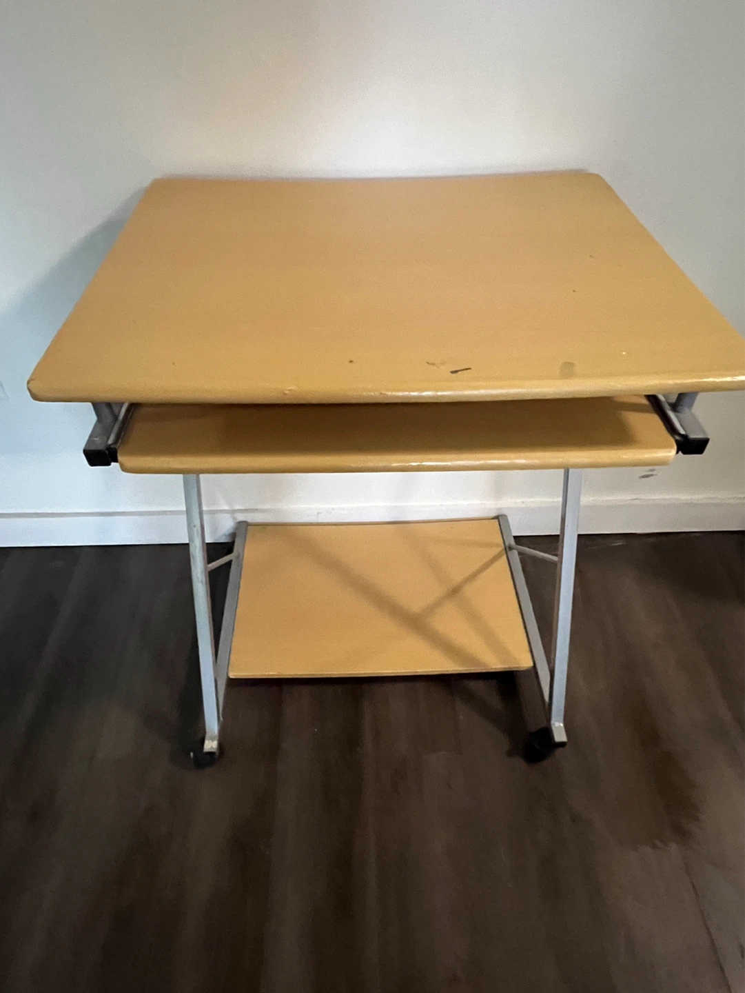 Adjustable Rolling Desk with Keyboard Tray