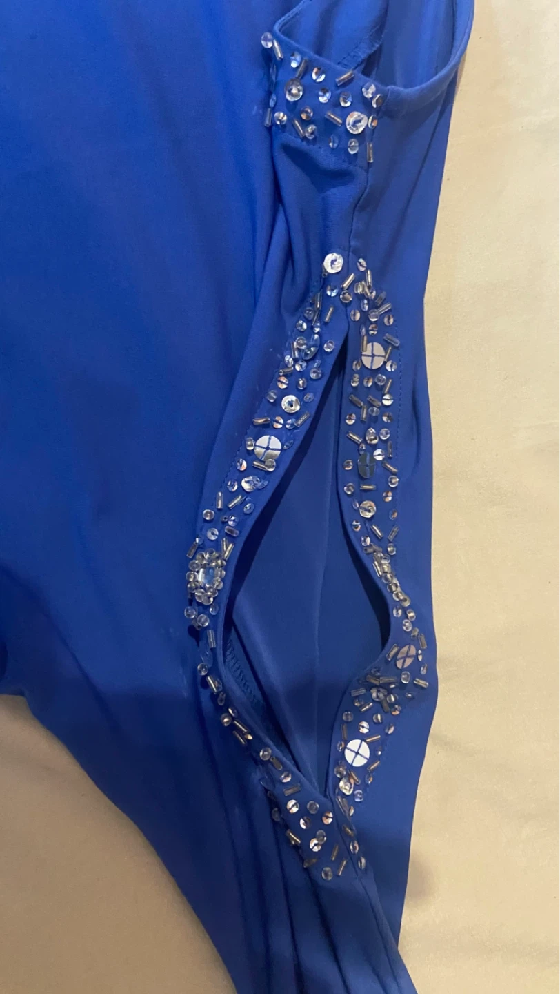 Talbots Blue Embellished Embellished Short Sleeve Top Size M - photo 4