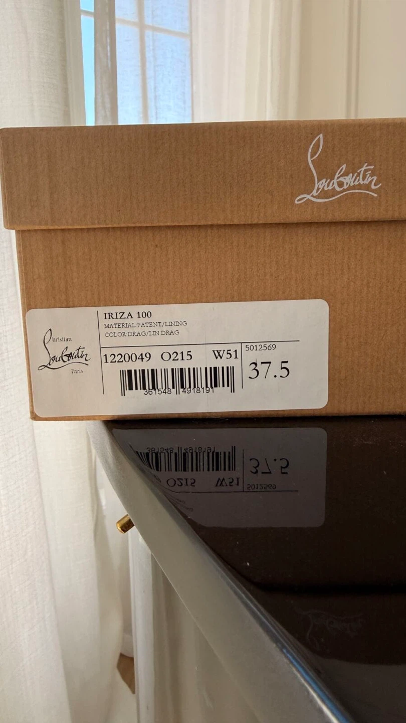 Christian Louboutin Iriza 100mm Patent Leather Heels Size 37.5 - photo 2