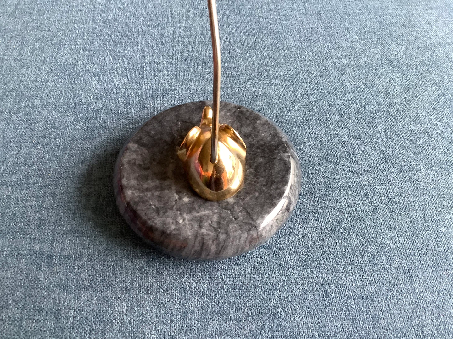 Vt Brass Mouse Note Spike/Ring Holder w Stone Base 🐞 - photo 5