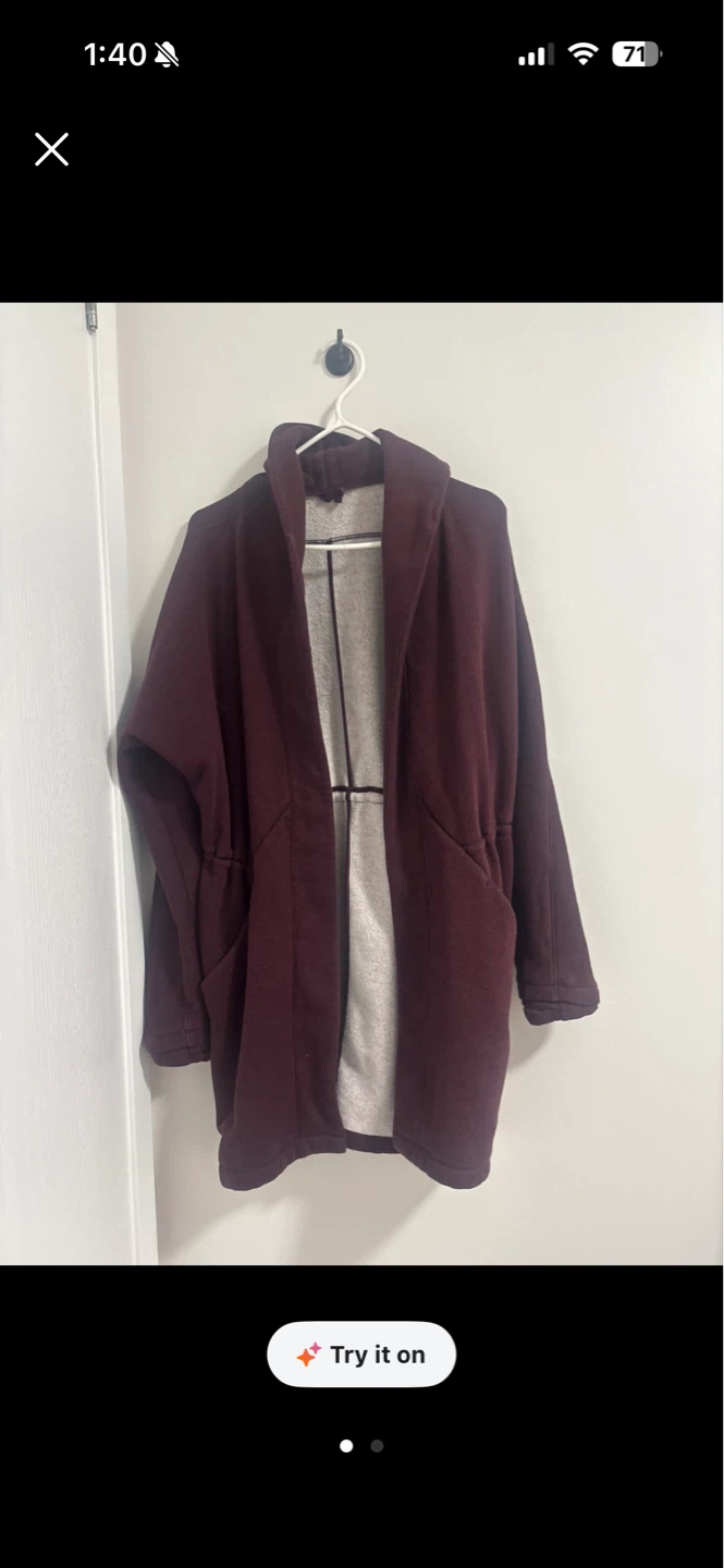 Lululemon Burgundy Hooded Wrap Cardigan
