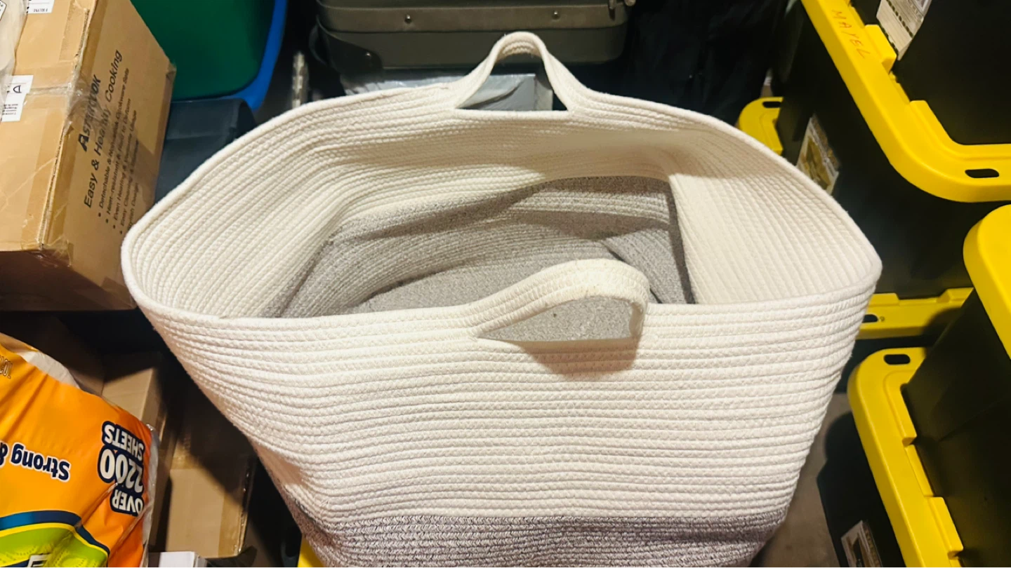 Large Rope Storage Basket with Handles