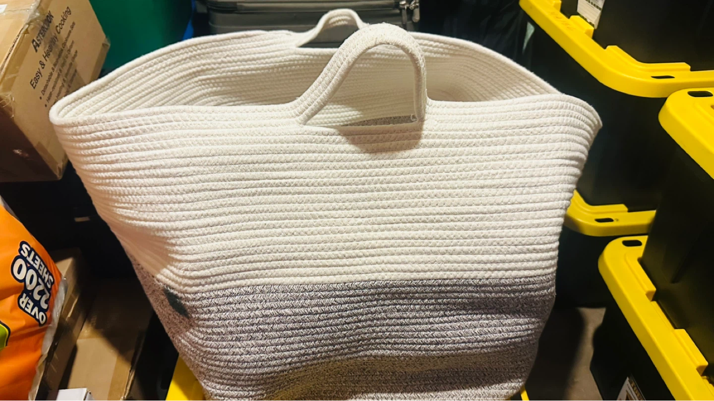 Large Rope Storage Basket with Handles - photo 2