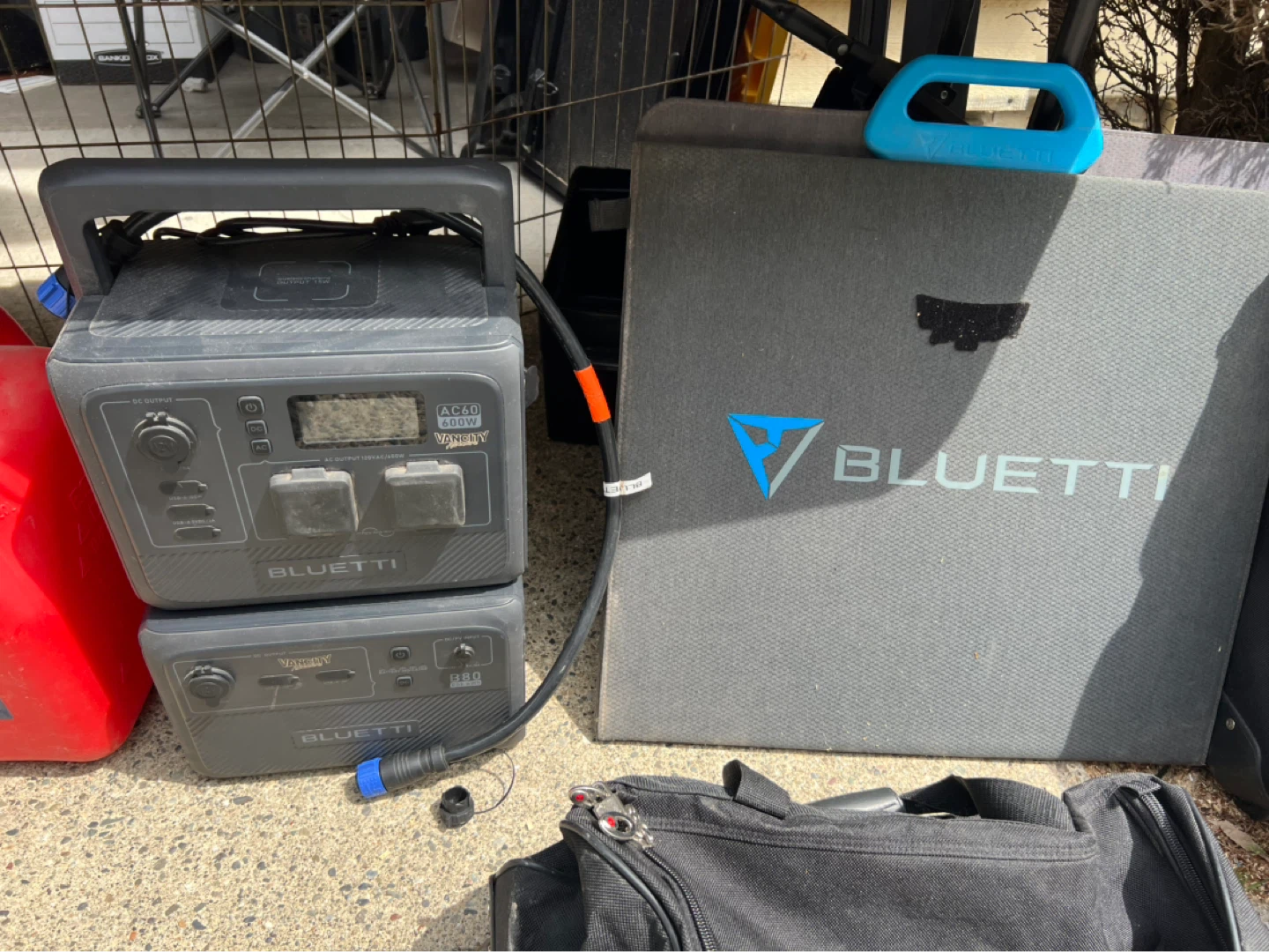 Bluetti AC60 ,D80 batter banks along with solar panel - photo 2