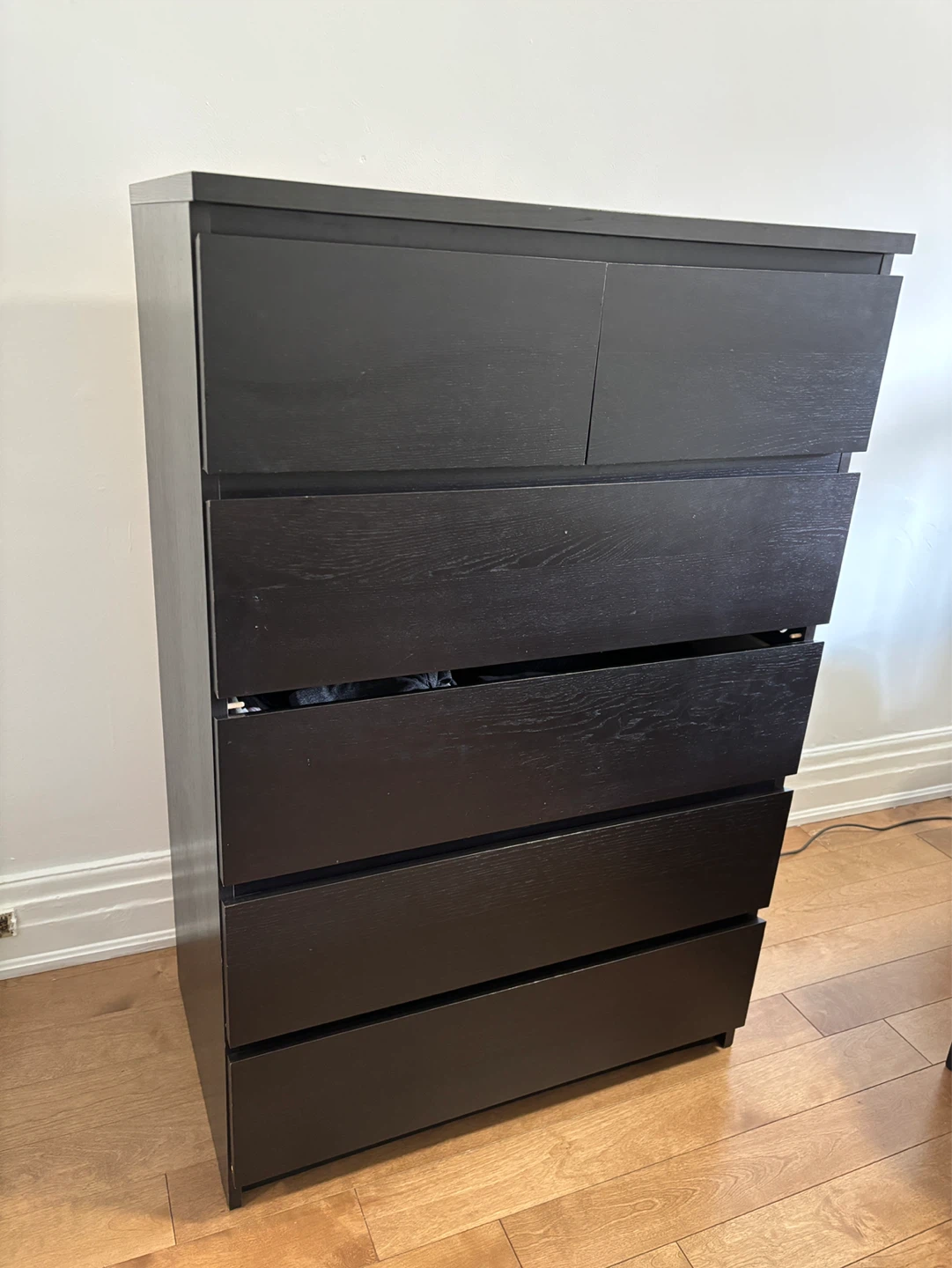 IKEA MALM 6-drawer dresser, Black-brown