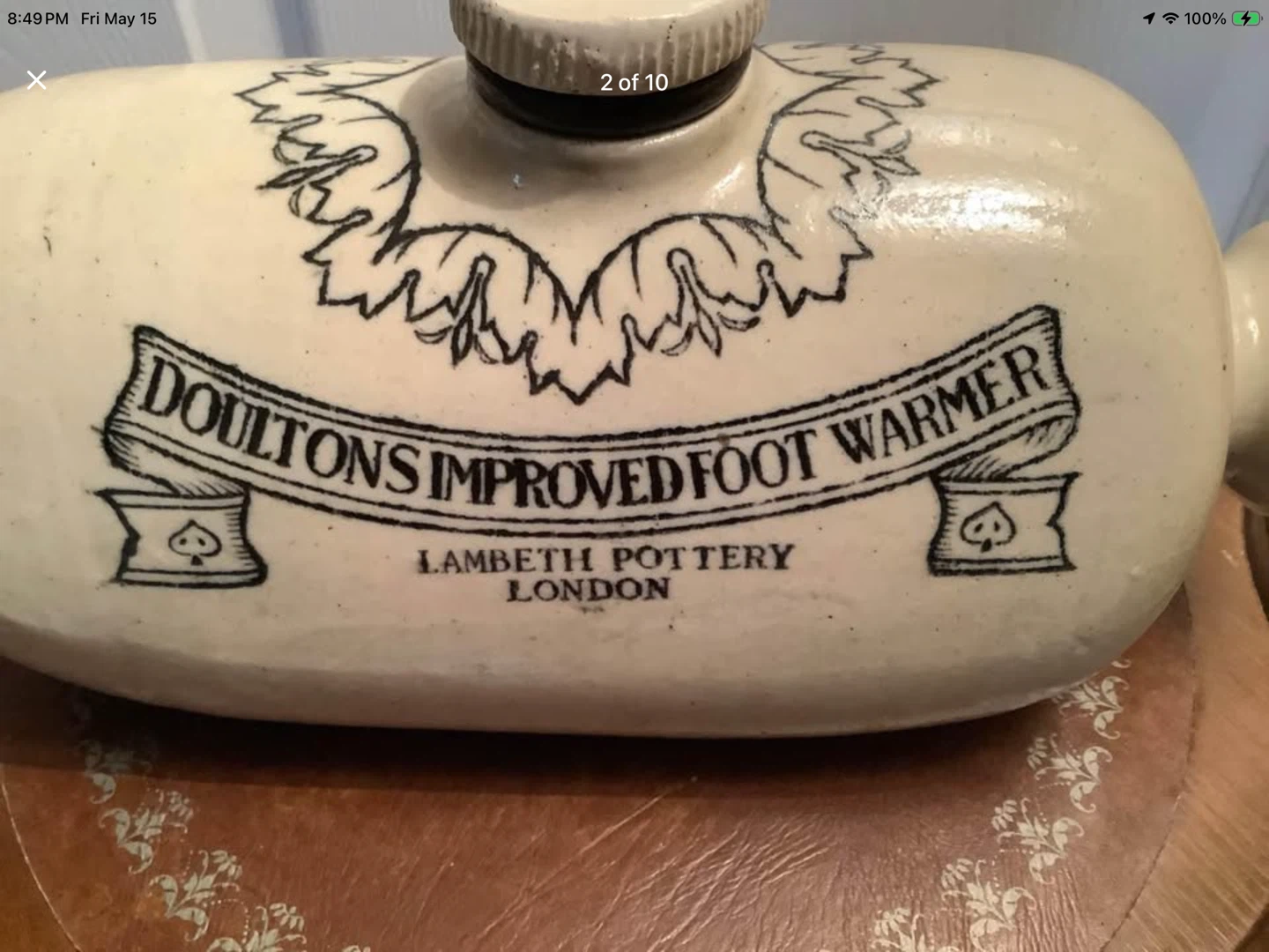 #2 Ant Doulton’s Foot Warmer Lambeth Pottery London 🐞 - photo 2