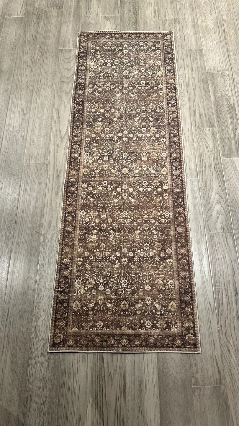 Runner Rug - Brown Floral Pattern - photo 2