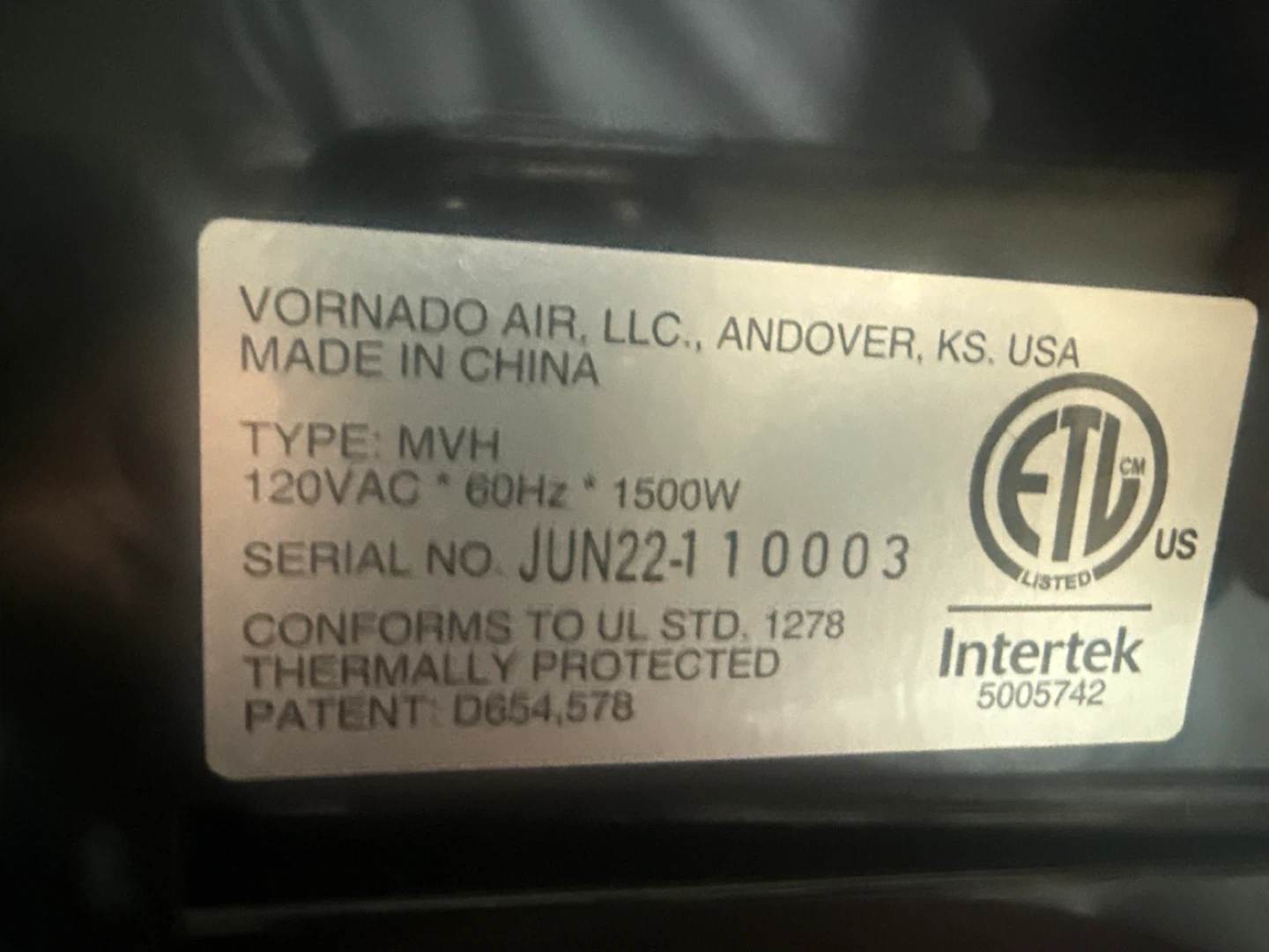 Vornado MVH Heater - photo 4
