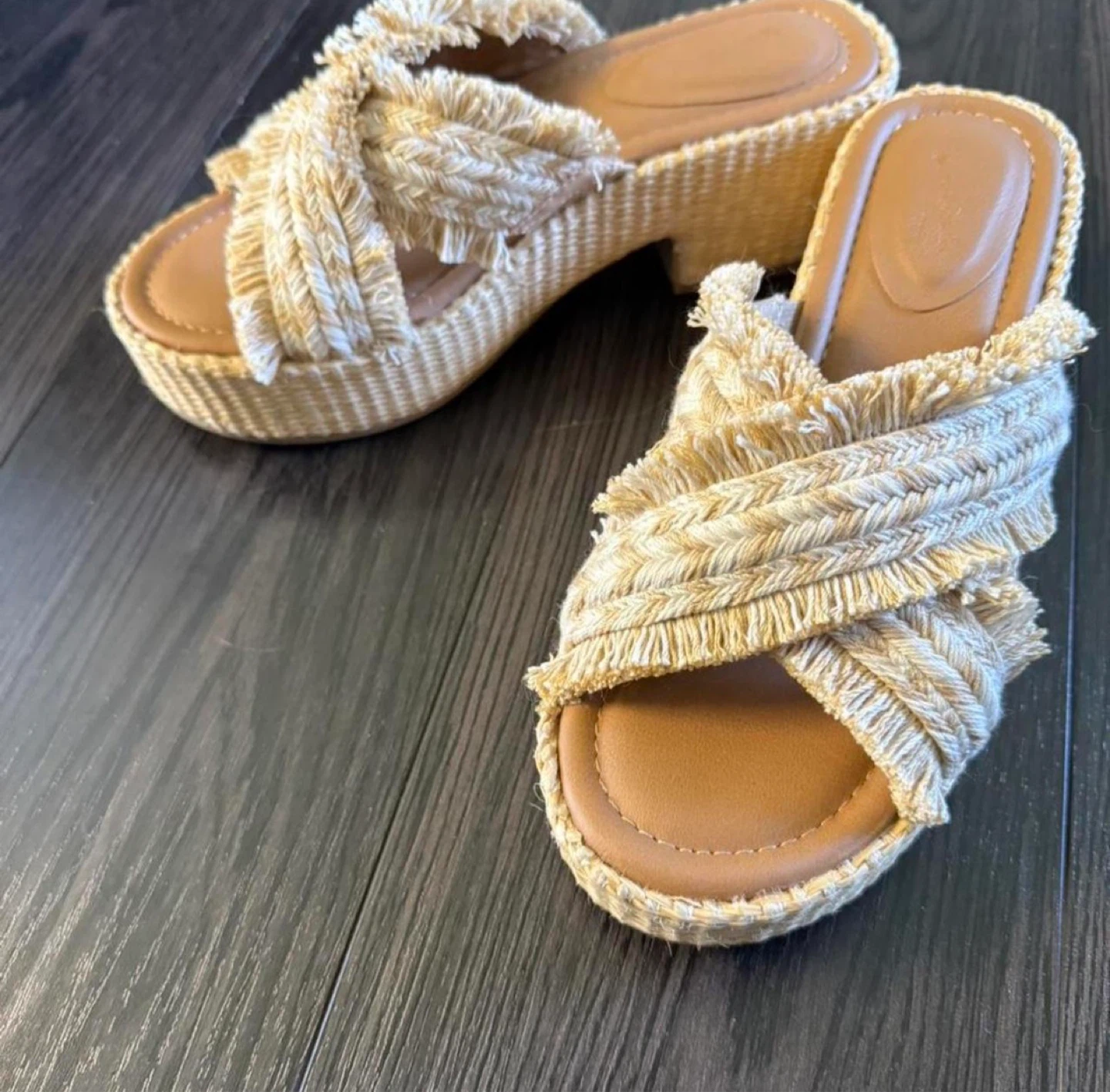Universal Thread Espadrille Wedge Slide Sandals