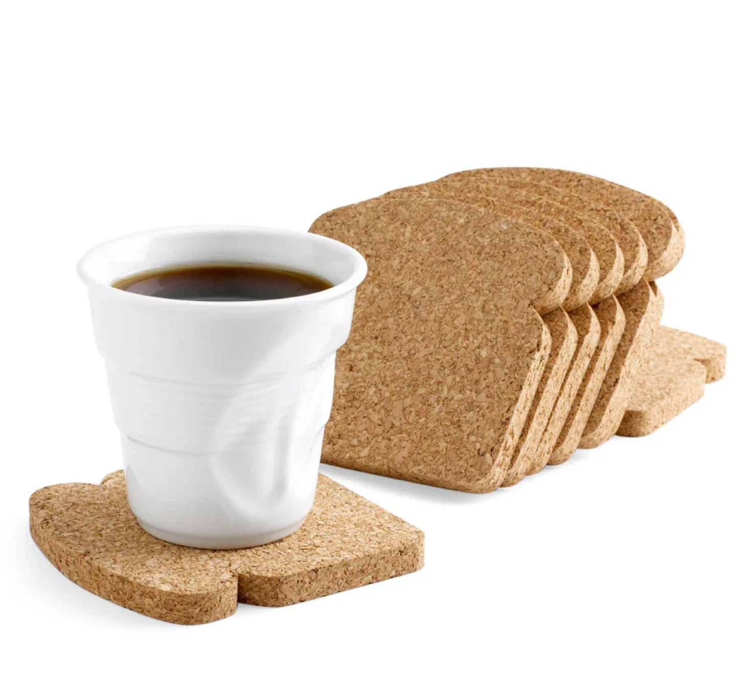 Set of 8 “Toast” Cork Coasters/Trivets