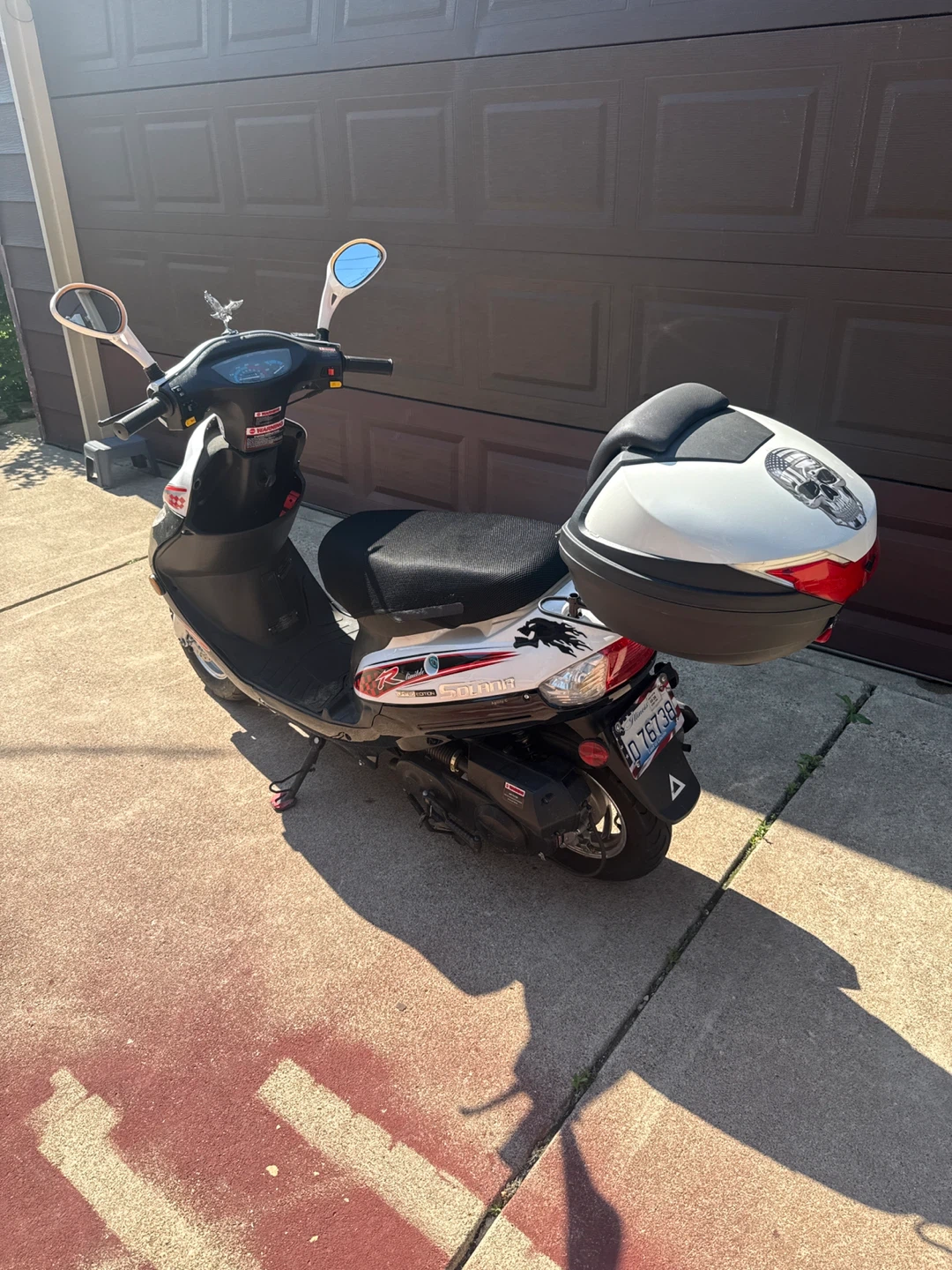 White and Black Scooter with Top Case - photo 2