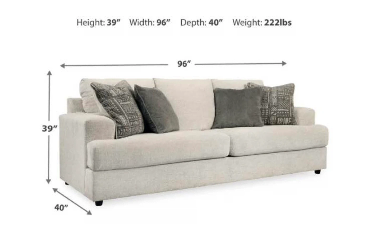 Ashley Queen Sleeper Sofa Bed/ Gray Pullout Couch - photo 3