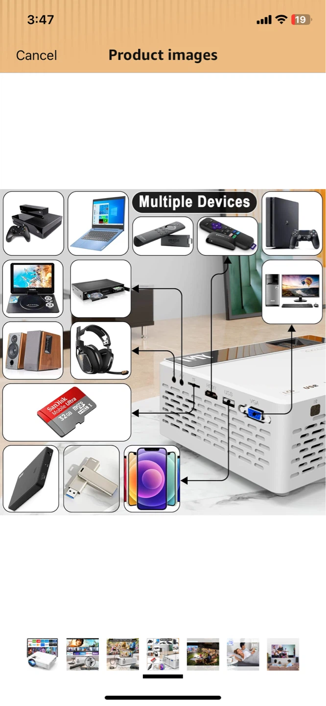 Puxinat Mini Projector 7500 Lumens, 1080P HD - photo 2