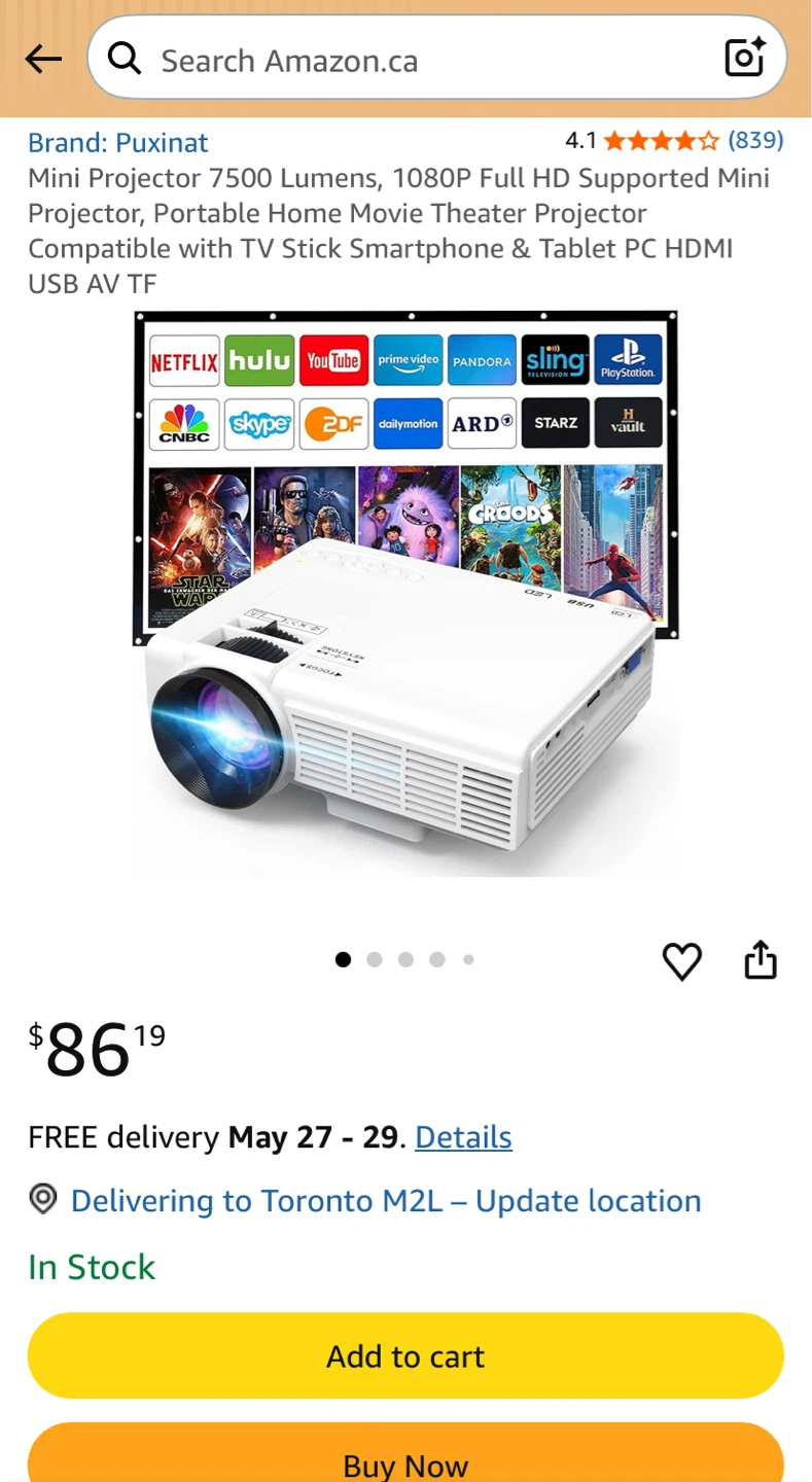 Puxinat Mini Projector 7500 Lumens, 1080P HD - photo 5