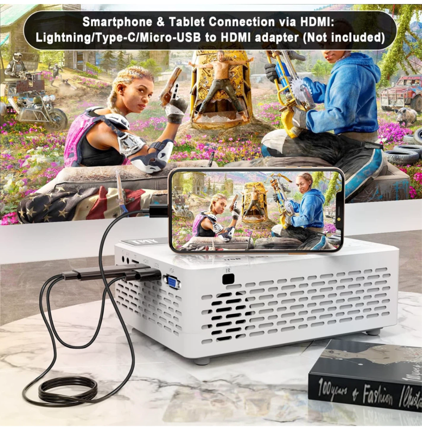 Puxinat Mini Projector 7500 Lumens, 1080P HD - photo 3
