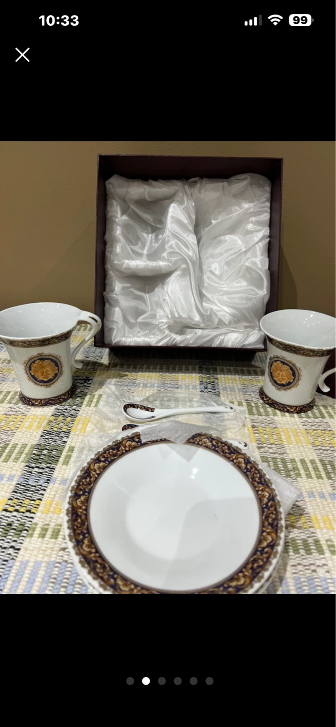 Adeline Fine Porcelain 2 Cup and Saucer Set with Spoons - photo 4