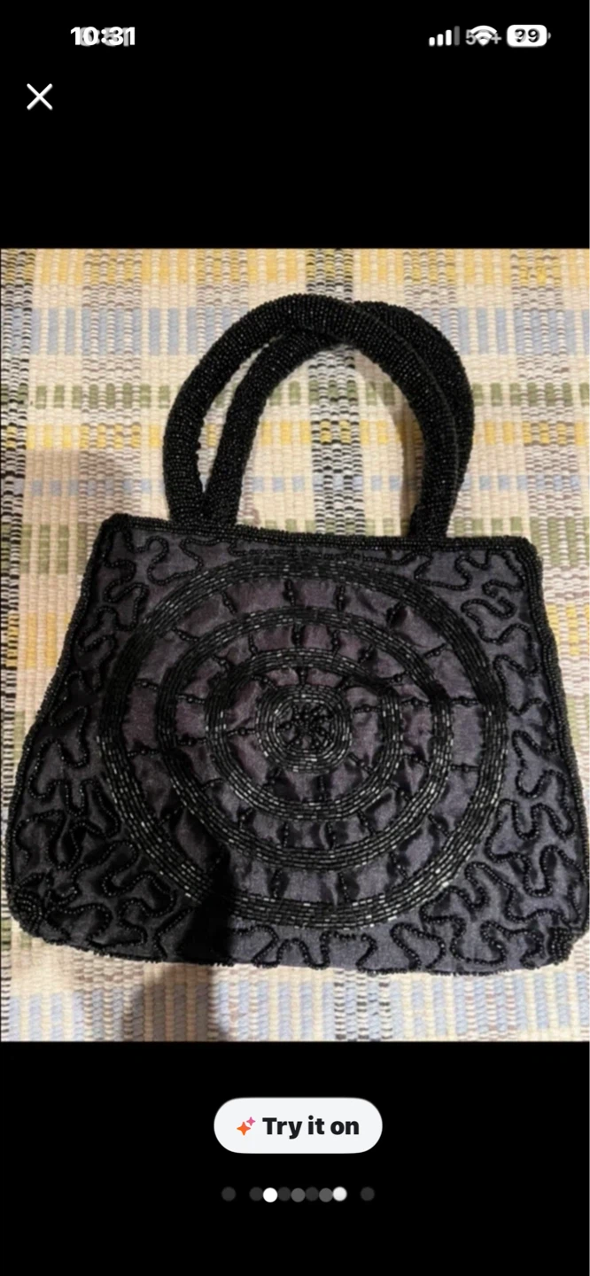 Black Beaded Handbag