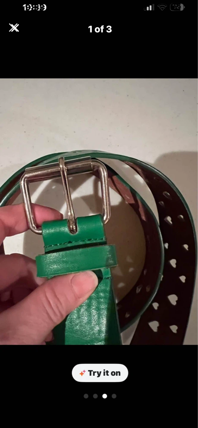 Green Heart Cutout Belt - Size M - photo 2