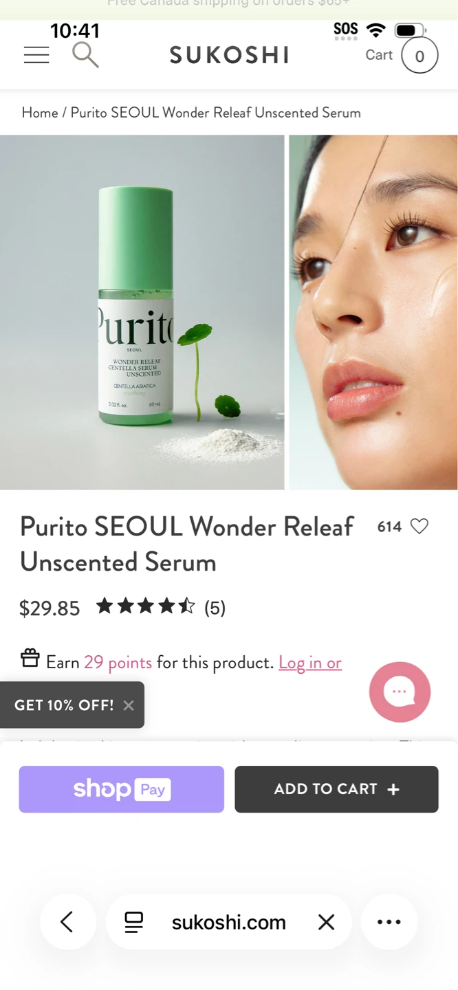 Purito SEOUL Wonder Releaf Unscented Serum