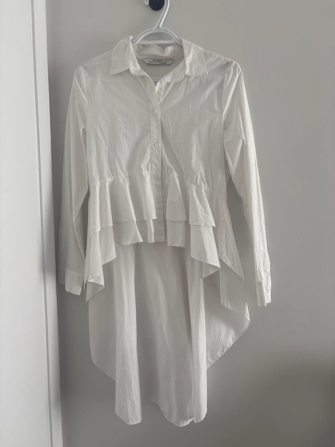 ZARA Woman White Premium Denim Collection Shirt