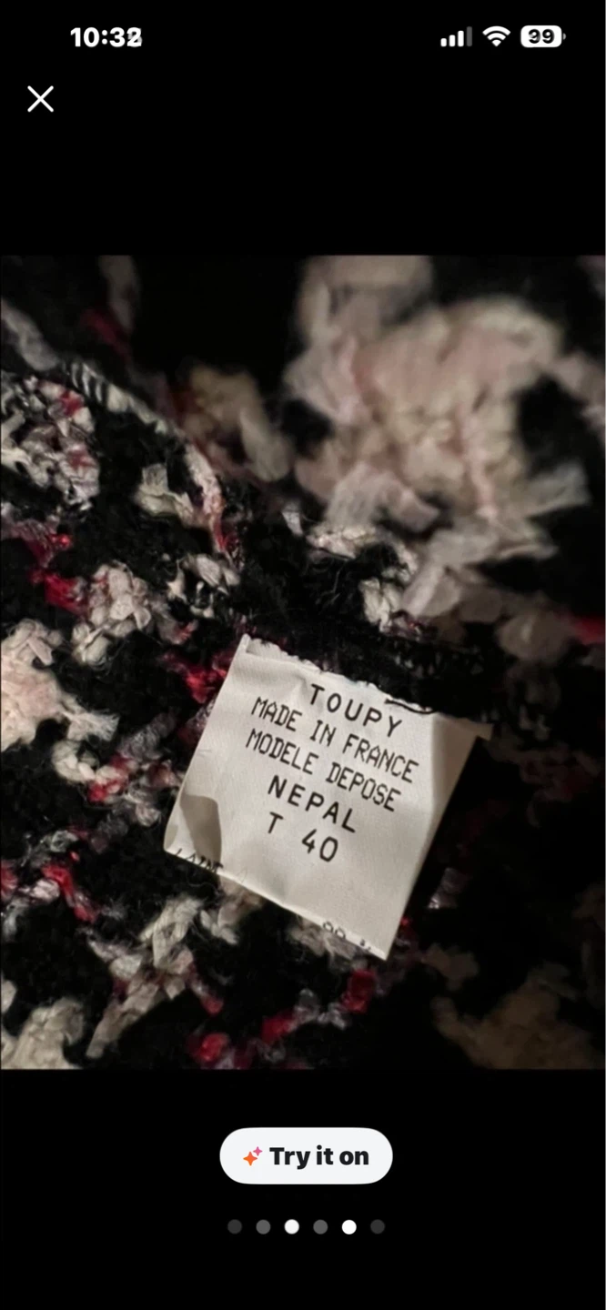 Toupy Paris Tweed Skirt Size 40 - photo 3