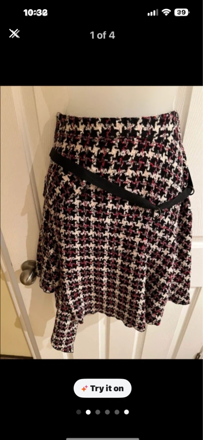 Toupy Paris Tweed Skirt Size 40