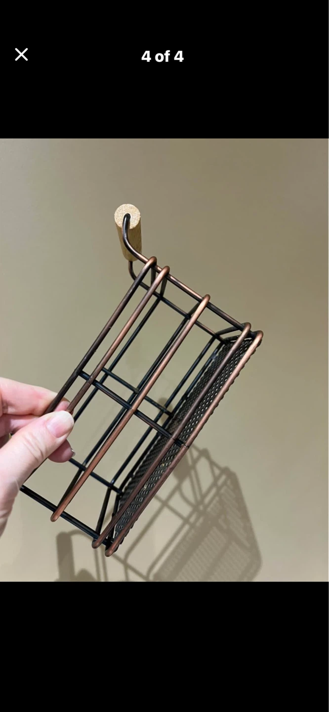 Metal Wire Basket with Wooden Handles - photo 2