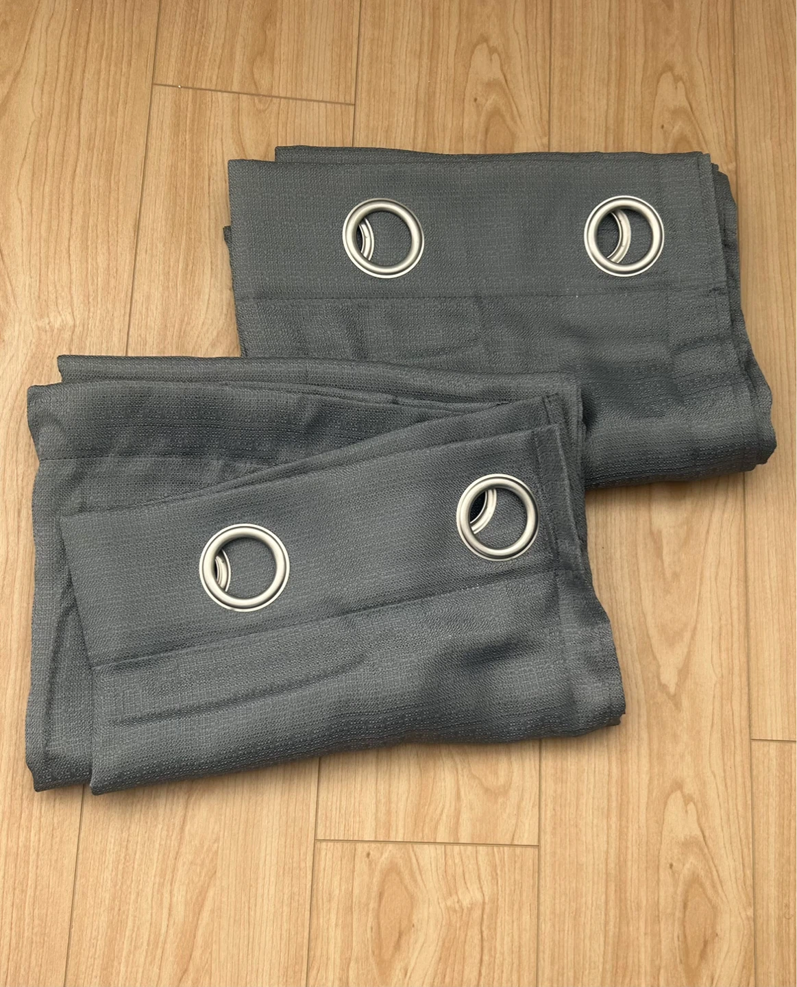 Pair of Grey & White Geometric Print Curtains - photo 2