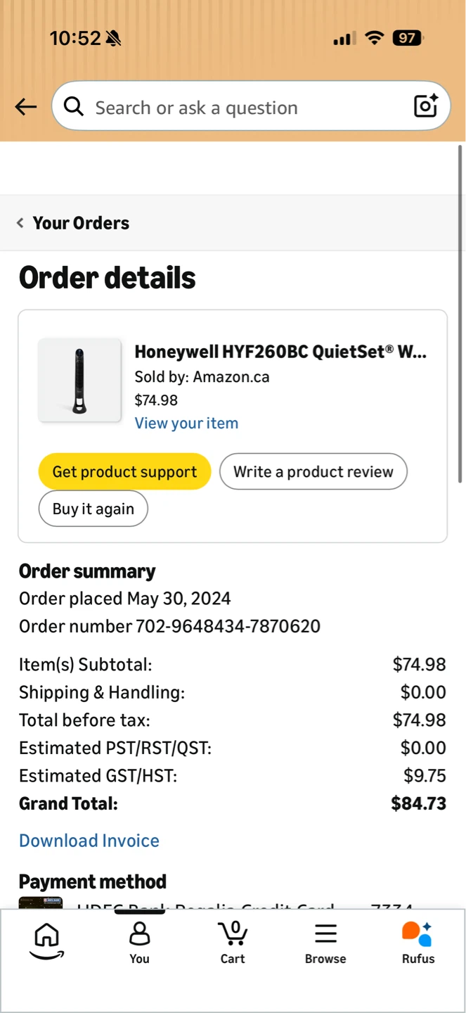 Honeywell QuietSet Tower Fan - photo 2