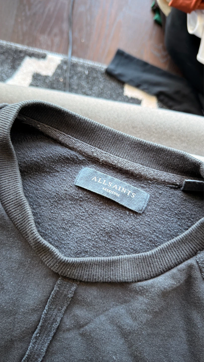 AllSaints Black Crewneck Sweatshirt - Medium - photo 2