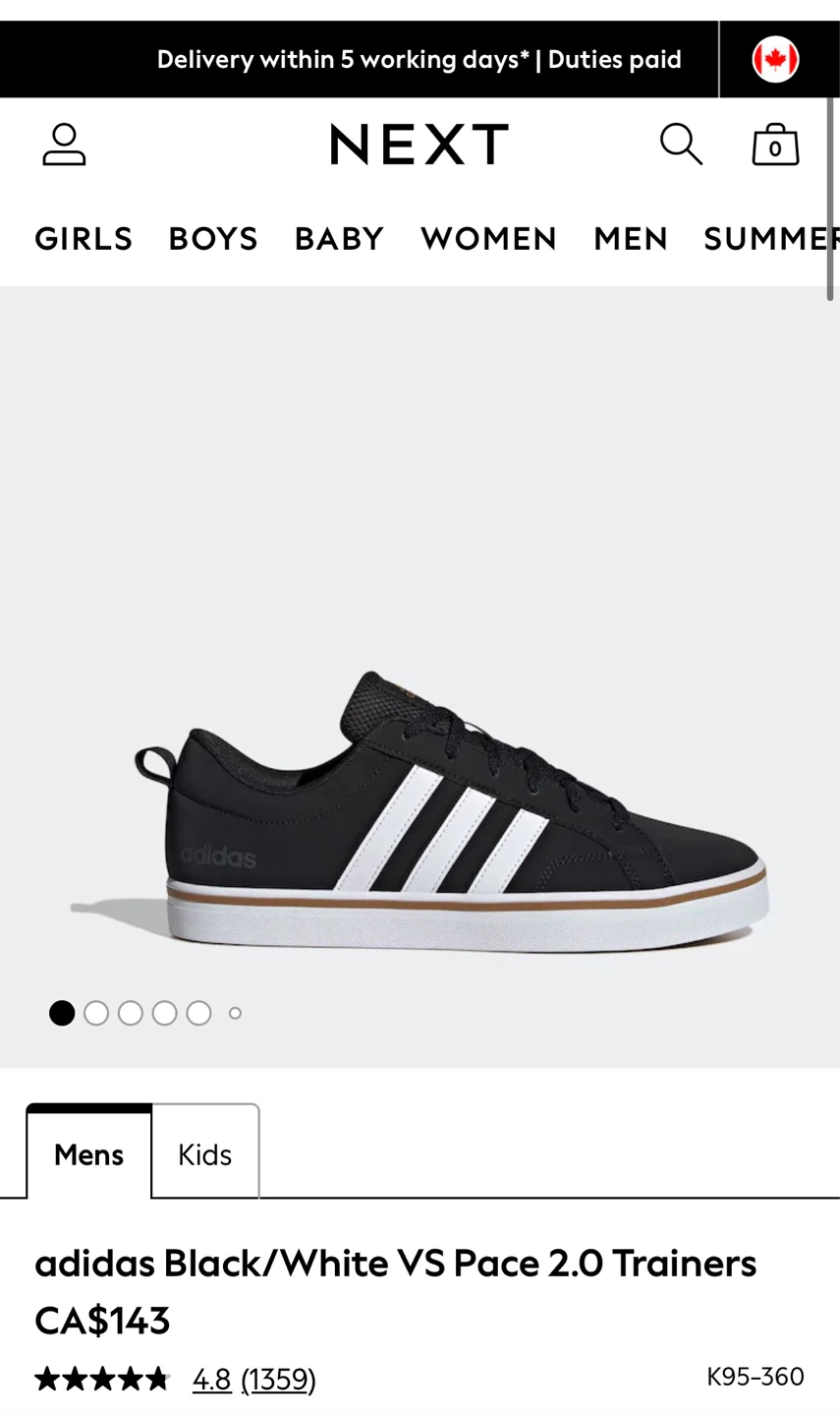 Adidas VS Pace 2.0 Black/White Men's Shoes Size 10 *NEW* - photo 3