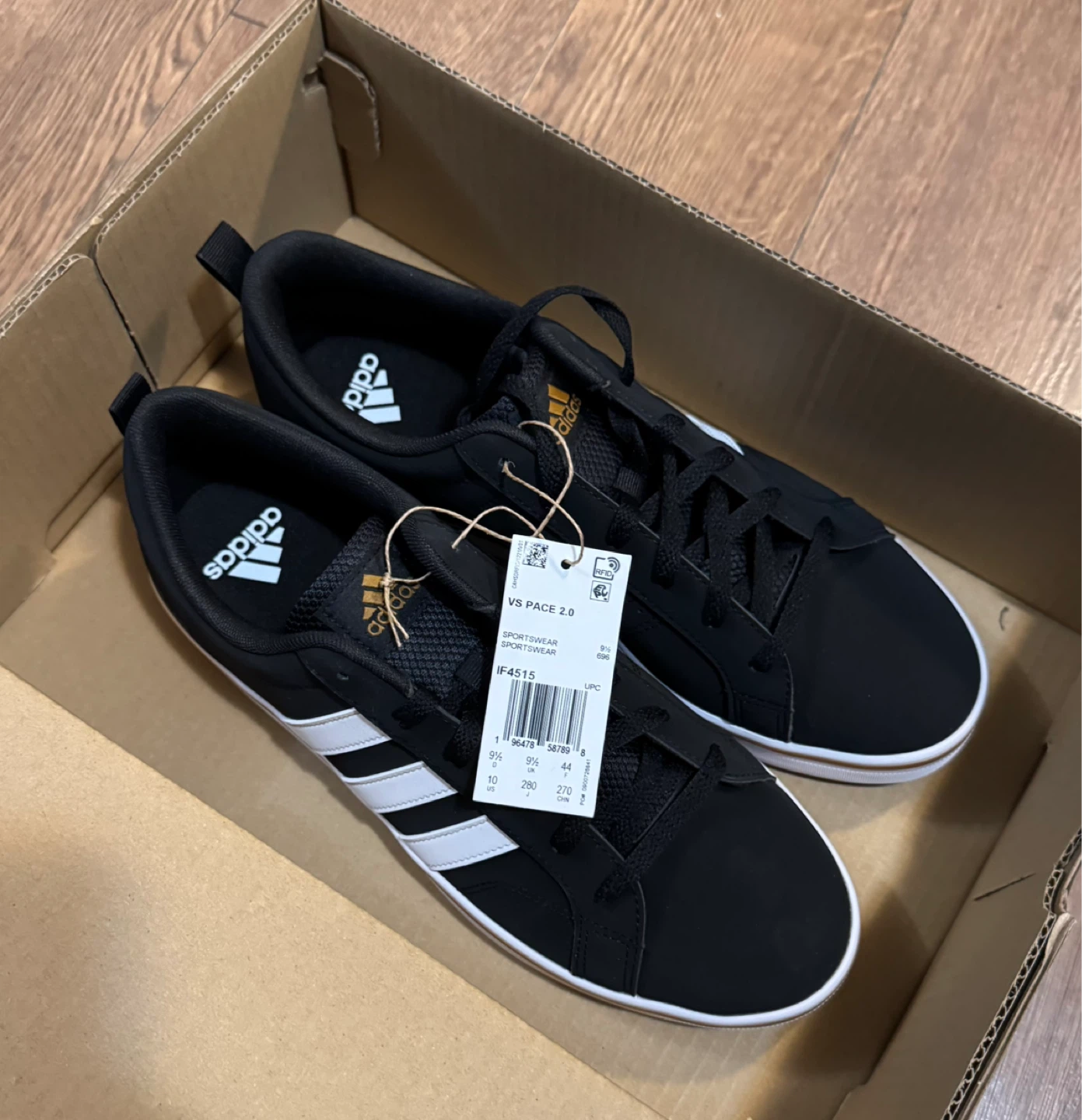 Adidas VS Pace 2.0 Black/White Men's Shoes Size 10 *NEW* - photo 2
