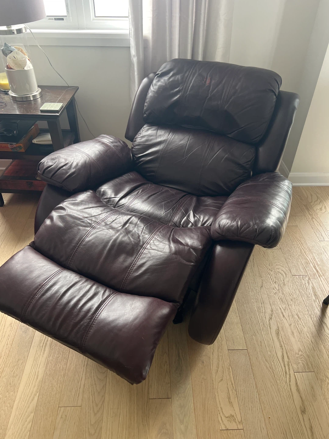 Reddish Brown Leather Recliner Chair - photo 4