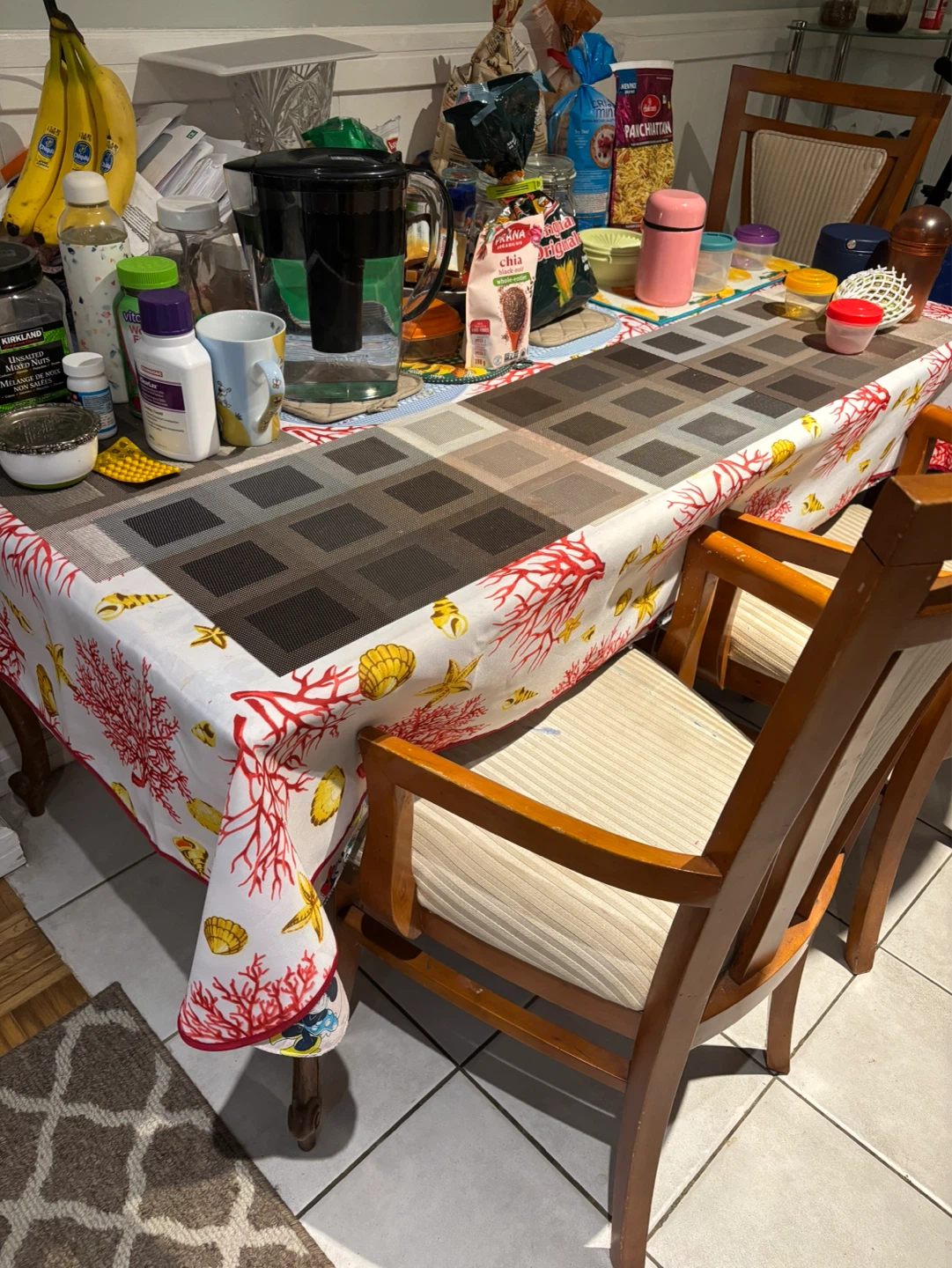 Wooden Dining Table with Carved Details