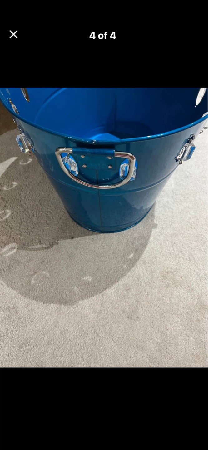 Blue Metal Bucket with Rhinestone Accents - photo 2