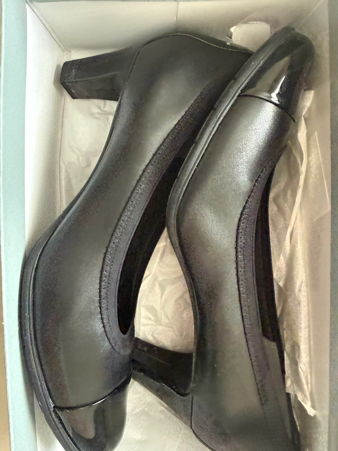 Black Leather Heels - WIDE Size 10 - photo 2