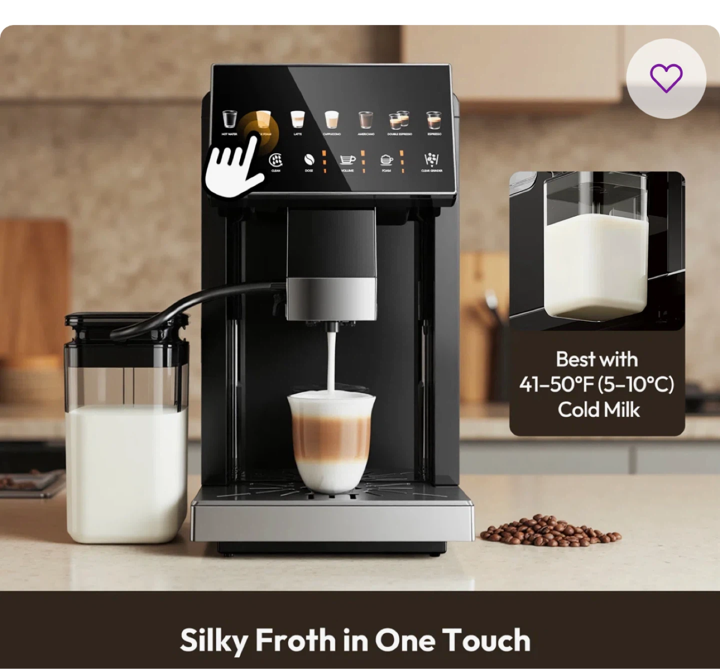 Black Automatic Espresso Machine with Touchscreen - photo 2