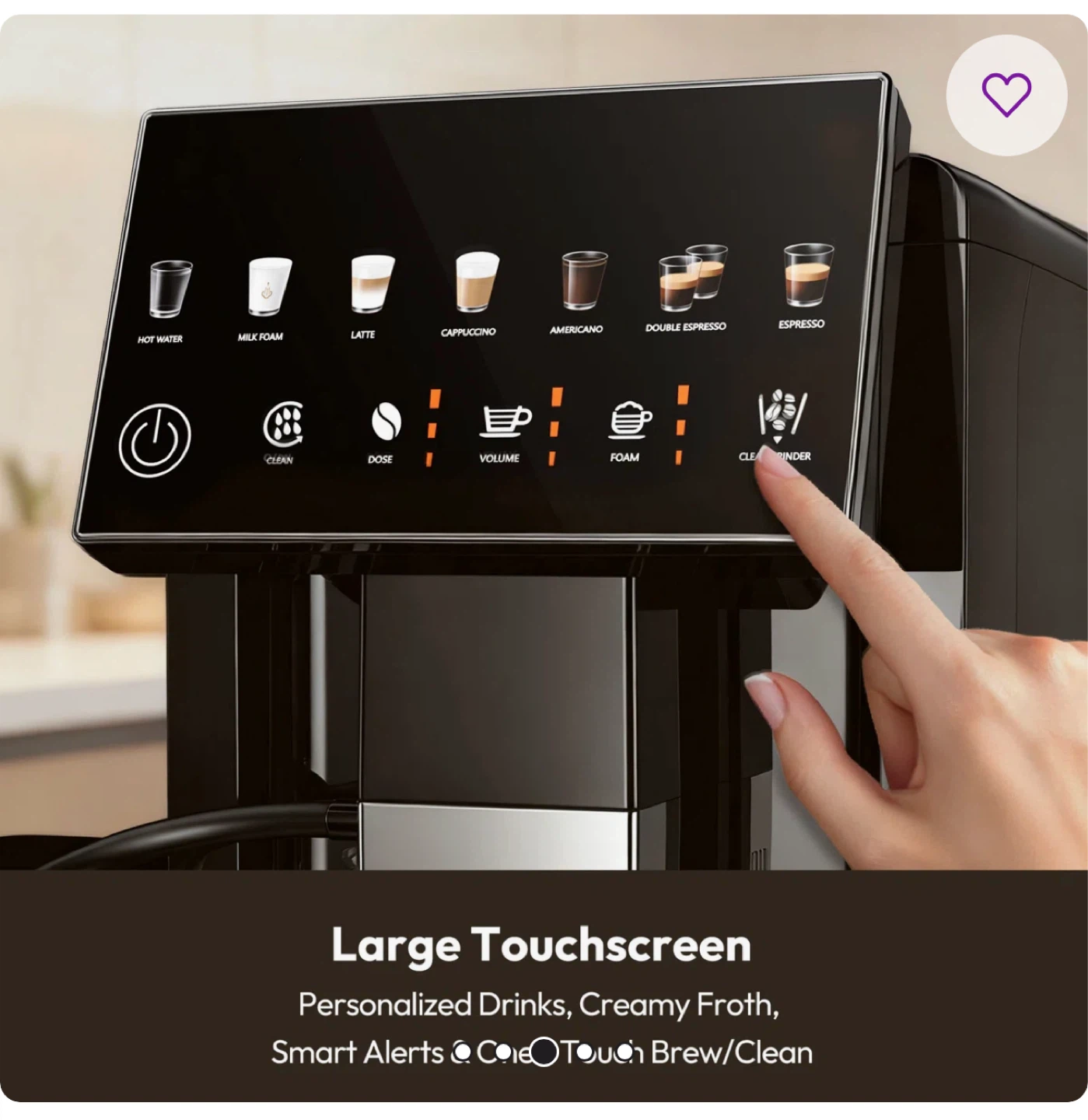 Black Automatic Espresso Machine with Touchscreen - photo 4