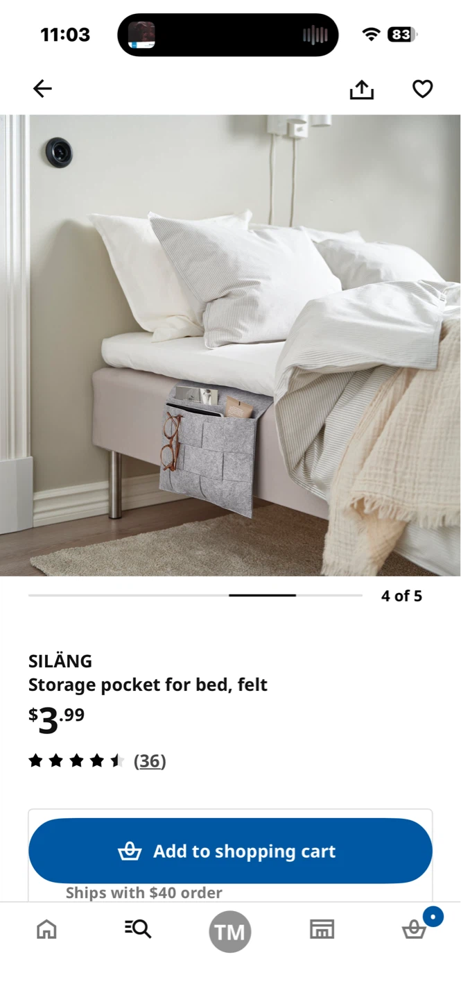 IKEA SILÄNG Storage Pocket for Bed - photo 3