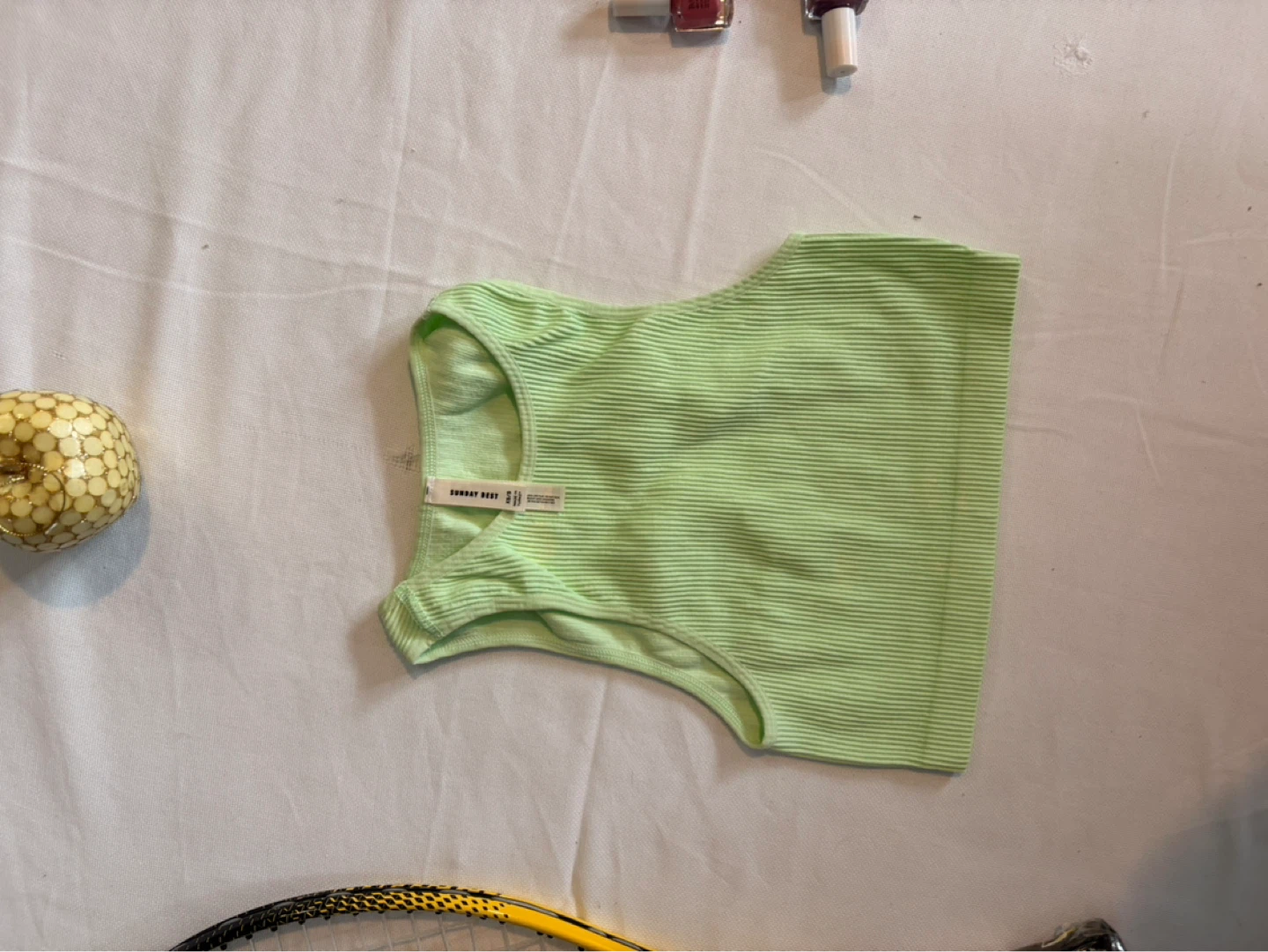 SUNDRY DEPT Ribbed Tank Top - Lime Green