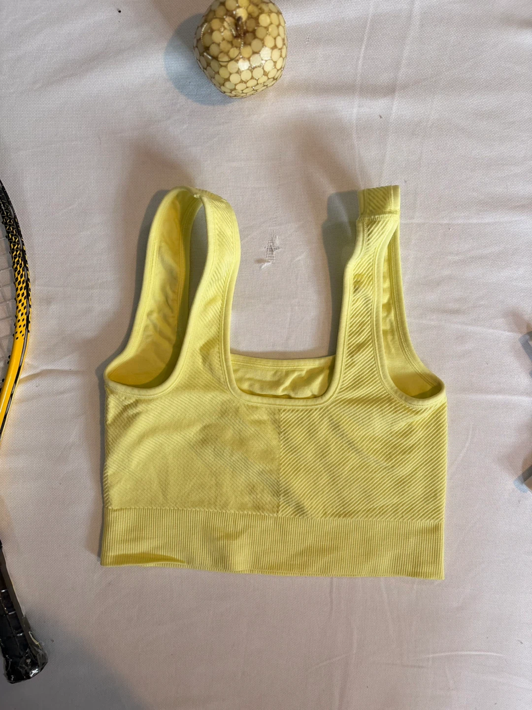 Yellow Ribbed Sports Bra - photo 2